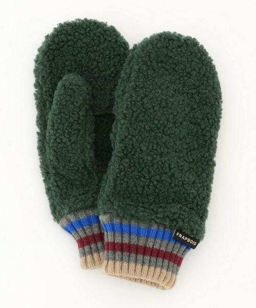 FRAPBOIS（フラボア）の「フリースミトン（手袋・レディース・ベージュ/グリーン・FREE）」の3枚目の写真