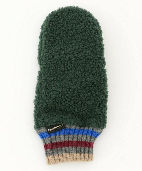 FRAPBOIS（フラボア）の「フリースミトン（手袋・レディース・ベージュ/グリーン・FREE）」の5枚目の写真