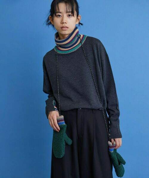 FRAPBOIS（フラボア）の「フリースミトン（手袋・レディース・ベージュ/グリーン・FREE）」の11枚目の写真