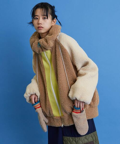 FRAPBOIS（フラボア）の「フリースミトン（手袋・レディース・ベージュ/グリーン・FREE）」の19枚目の写真