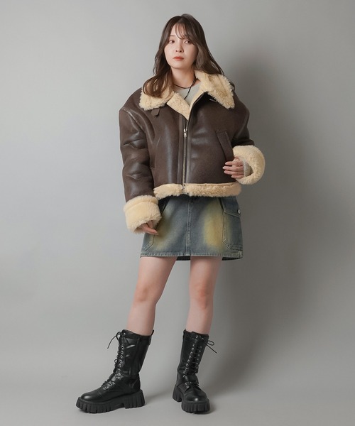 SPINNS（スピンズ）の「裏ボアムートンジャケット（ムートンコート