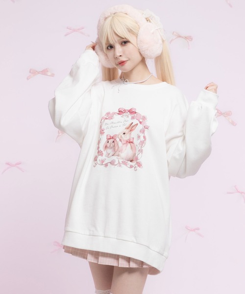 DearMyLoveRose(ディアマイラブローズ)の「オリジナルプリント柄オーバーサイズスウェット(スウェット・レディース・ホワイト/ホワイト系その他/ホワイト系その他2/ホワイト系その他3・M-L/LL~3L)」の3枚目の写真