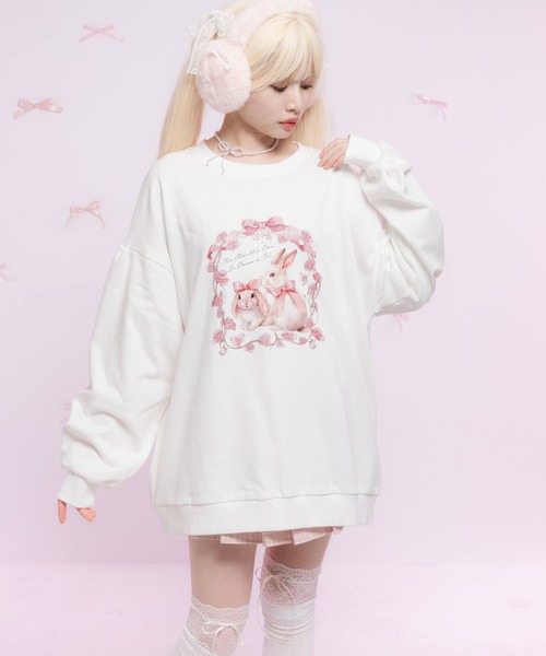 DearMyLoveRose(ディアマイラブローズ)の「オリジナルプリント柄オーバーサイズスウェット(スウェット・レディース・ホワイト/ホワイト系その他/ホワイト系その他2/ホワイト系その他3・M-L/LL~3L)」の13枚目の写真