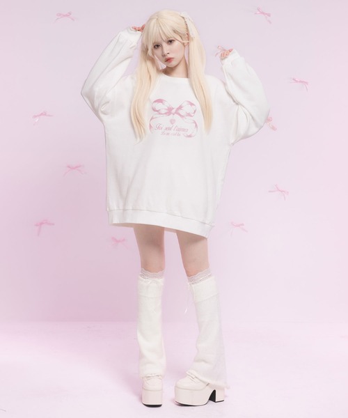 DearMyLoveRose(ディアマイラブローズ)の「オリジナルプリント柄オーバーサイズスウェット(スウェット・レディース・ホワイト/ホワイト系その他/ホワイト系その他2/ホワイト系その他3・M-L/LL~3L)」の12枚目の写真