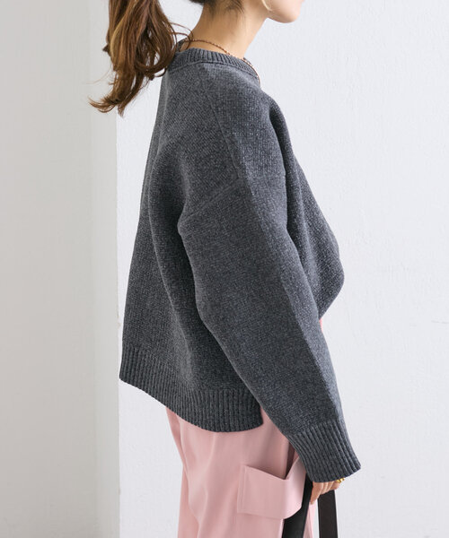 w closet(ダブルクローゼット)の「【2WAY】配色モールニットプルオーバー(ニット/セーター・レディース・チャコールグレー/ブルー/ピンク・FREE)」の5枚目の写真