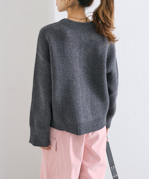 w closet(ダブルクローゼット)の「【2WAY】配色モールニットプルオーバー(ニット/セーター・レディース・チャコールグレー/ブルー/ピンク・FREE)」の7枚目の写真