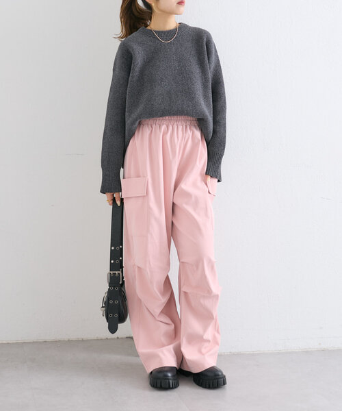 w closet(ダブルクローゼット)の「【2WAY】配色モールニットプルオーバー(ニット/セーター・レディース・チャコールグレー/ブルー/ピンク・FREE)」の8枚目の写真