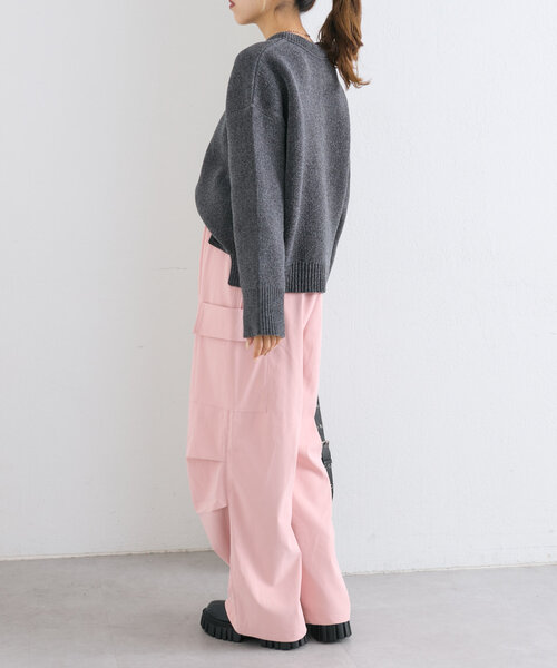 w closet(ダブルクローゼット)の「【2WAY】配色モールニットプルオーバー(ニット/セーター・レディース・チャコールグレー/ブルー/ピンク・FREE)」の10枚目の写真