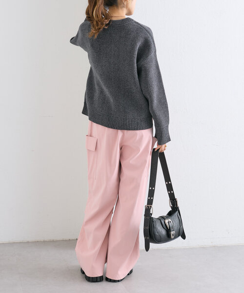 w closet(ダブルクローゼット)の「【2WAY】配色モールニットプルオーバー(ニット/セーター・レディース・チャコールグレー/ブルー/ピンク・FREE)」の11枚目の写真