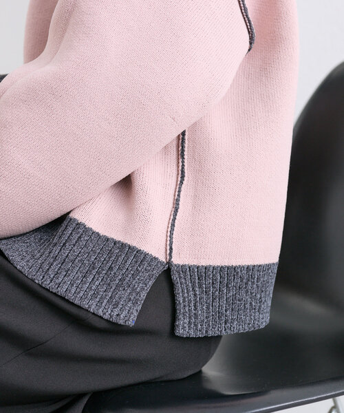 w closet(ダブルクローゼット)の「【2WAY】配色モールニットプルオーバー(ニット/セーター・レディース・チャコールグレー/ブルー/ピンク・FREE)」の16枚目の写真