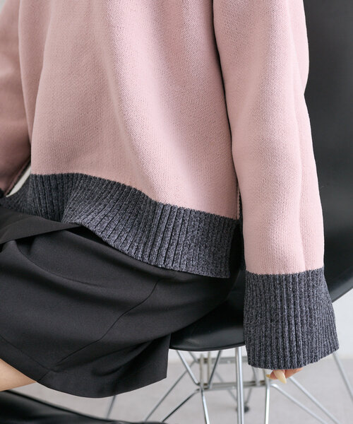 w closet(ダブルクローゼット)の「【2WAY】配色モールニットプルオーバー(ニット/セーター・レディース・チャコールグレー/ブルー/ピンク・FREE)」の17枚目の写真