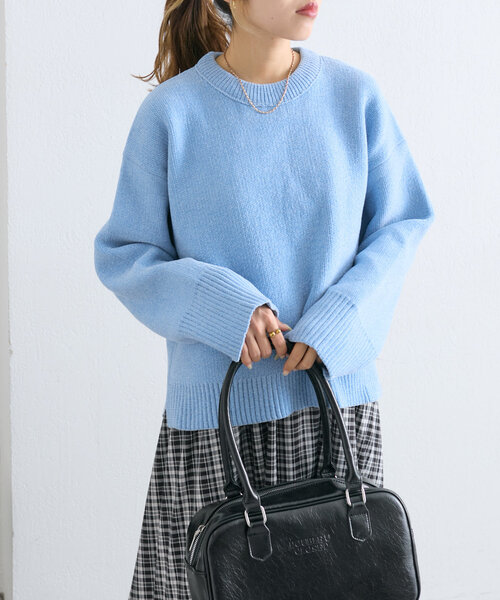 w closet(ダブルクローゼット)の「【2WAY】配色モールニットプルオーバー(ニット/セーター・レディース・チャコールグレー/ブルー/ピンク・FREE)」の22枚目の写真