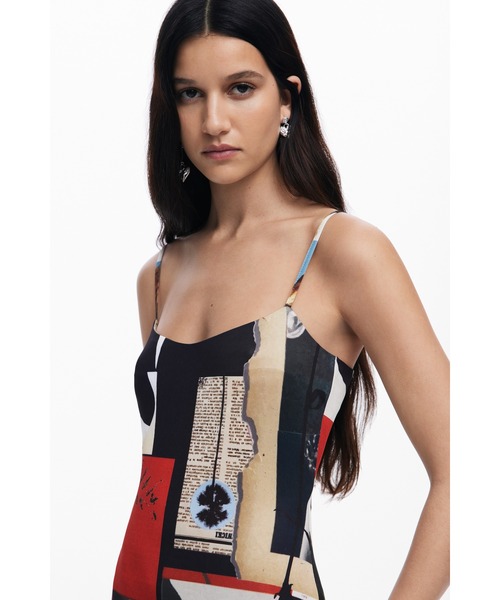 Desigual（デシグアル）の「ラクロワ柄アートコラージュ キャミソールドレス（ワンピース・レディース・マルチ・XL/L/M/S/XS）」の5枚目の写真