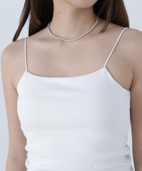 NATURAL BEAUTY BASIC（ナチュラルビューティーベーシック）の「◇【Oggi掲載】カップ付キャミソール（キャミソール・レディース・オフホワイト/ブラック・FREE）」の7枚目の写真