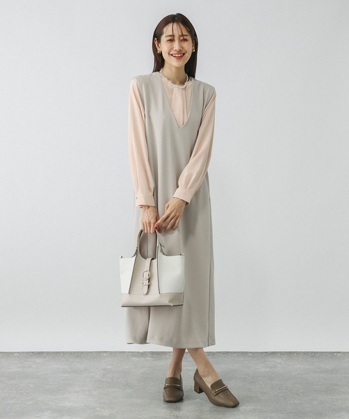 GLOBAL WORK（グローバルワーク）の「お手入れらくらくボウタイ風ブラウス/133607（シャツ/ブラウス・レディース・グレイッシュベージュ/ミント/オフホワイト/ピンク・LARGE/MEDIUM/SMALL/X-LARGE）」の16枚目の写真