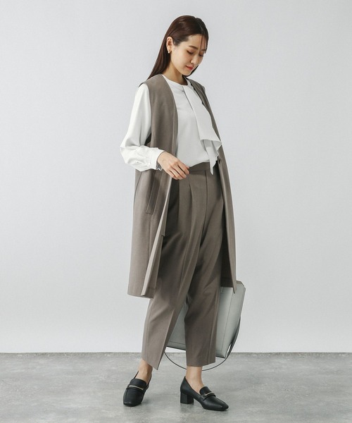 GLOBAL WORK（グローバルワーク）の「お手入れらくらくボウタイ風ブラウス/133607（シャツ/ブラウス・レディース・グレイッシュベージュ/ミント/オフホワイト/ピンク・LARGE/MEDIUM/SMALL/X-LARGE）」の10枚目の写真