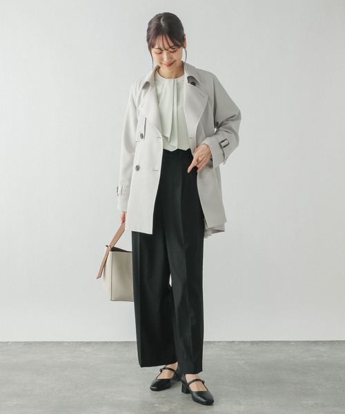 GLOBAL WORK（グローバルワーク）の「お手入れらくらくボウタイ風ブラウス/133607（シャツ/ブラウス・レディース・グレイッシュベージュ/ミント/オフホワイト/ピンク・LARGE/MEDIUM/SMALL/X-LARGE）」の13枚目の写真