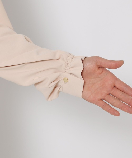 お手入れらくらくボウタイ風ブラウス/133607（シャツ/ブラウス