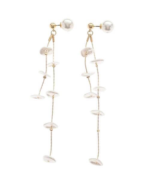 LAGUNAMOON（ラグナムーン）の「LADYフラットフェイクパールピアス（ピアス（両耳用）・レディース・アイボリー・FREE）」の2枚目の写真