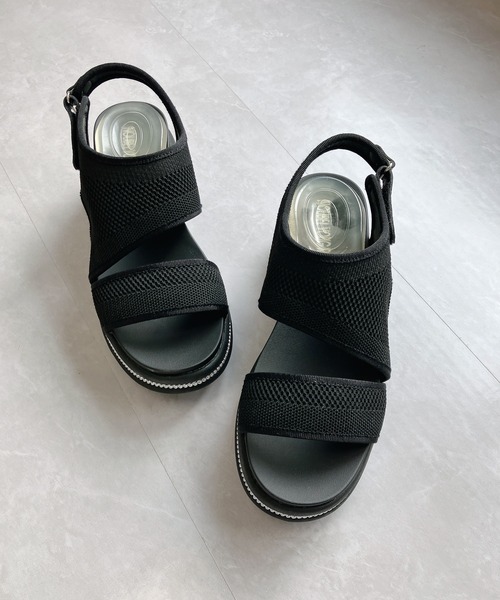 Noubel Voug Relax（ヌーベルヴォーグリラックス）の「厚底フラットソール  バッグベルト ニットサンダル（サンダル・レディース・シルバー/ブラック/ロイヤルブルー/シャンパン・L/M/S/LL）」の16枚目の写真