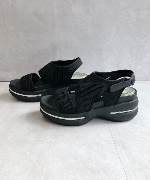 Noubel Voug Relax（ヌーベルヴォーグリラックス）の「厚底フラットソール  バッグベルト ニットサンダル（サンダル・レディース・シルバー/ブラック/ロイヤルブルー/シャンパン・L/M/S/LL）」の12枚目の写真