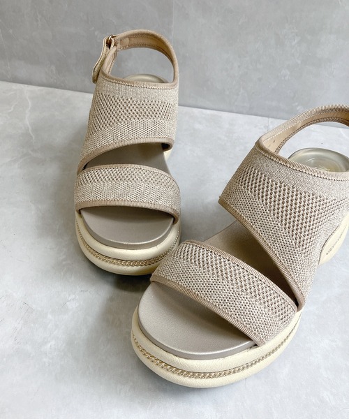 Noubel Voug Relax（ヌーベルヴォーグリラックス）の「厚底フラットソール  バッグベルト ニットサンダル（サンダル・レディース・シルバー/ブラック/ロイヤルブルー/シャンパン・L/M/S/LL）」の17枚目の写真