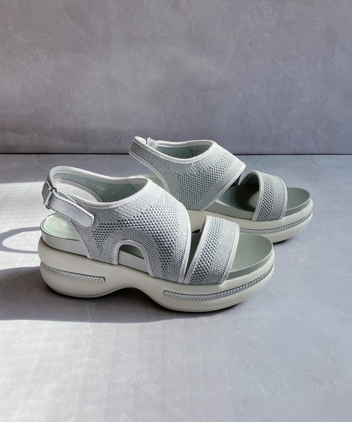 Noubel Voug Relax（ヌーベルヴォーグリラックス）の「厚底フラットソール  バッグベルト ニットサンダル（サンダル・レディース・シルバー/ブラック/ロイヤルブルー/シャンパン・L/M/S/LL）」の10枚目の写真