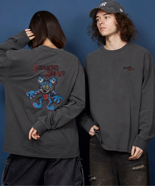 unrelaxing(アンリラクシング)の「オーバーサイズ 刺繍 ロングTシャツ 綿100%/embroidery oversize T-shirt(Tシャツ/カットソー・メンズ・ホワイト系5/ブラック系その他3/その他20/ホワイト系1/ホワイト系2/ブラック/ブラック×レッド/その他/その他6/その他14/ホワイト系4/ブラック系その他4/その他10/その他19/ホワイト系7/ホワイト系9/ホワイト系6/ライトブラック/ブラック系その他6/ブラック系1/ブラック系3/その他8/ホワイト系8/スミクロ/ブラック系その他7/ブラック系/その他1/その他3/その他5/その他11/ホワイト系3/ブラック系その他/ブラック×ブルー/ブラック系2/その他4/その他7/その他9/その他12/その他21/ホワイト系/ブラック系その他2/その他15/その他16/その他17/その他18・SMALL/MEDIUM/LARGE/X-LARGE)」の2枚目の写真