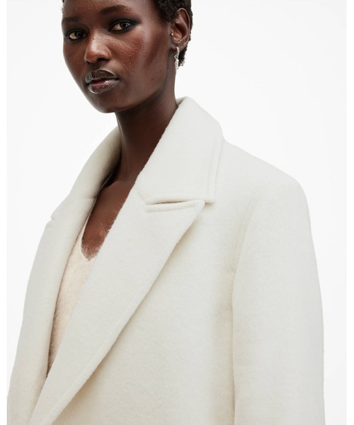 ALLSAINTS（オールセインツ）の「MABEL DOUBLE BREASTED OVERSIZED COAT | MABEL ダブル ブレスト オーバーサイズ コート（チェスターコート・レディース・ホワイト系その他・6/8/10/4/12）」の2枚目の写真