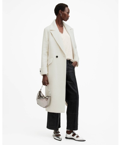 ALLSAINTS（オールセインツ）の「MABEL DOUBLE BREASTED OVERSIZED COAT | MABEL ダブル ブレスト オーバーサイズ コート（チェスターコート・レディース・ホワイト系その他・6/8/10/4/12）」の4枚目の写真