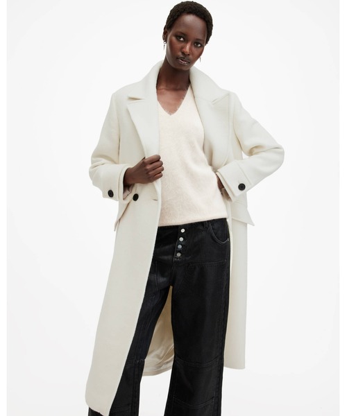 ALLSAINTS（オールセインツ）の「MABEL DOUBLE BREASTED OVERSIZED COAT | MABEL ダブル ブレスト オーバーサイズ コート（チェスターコート・レディース・ホワイト系その他・6/8/10/4/12）」の7枚目の写真