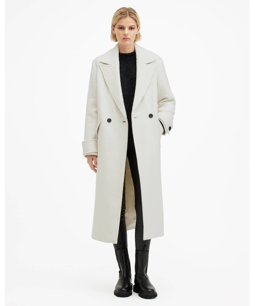 ALLSAINTS（オールセインツ）の「MABEL DOUBLE BREASTED OVERSIZED COAT | MABEL ダブル ブレスト オーバーサイズ コート（チェスターコート・レディース・ホワイト系その他・6/8/10/4/12）」の9枚目の写真