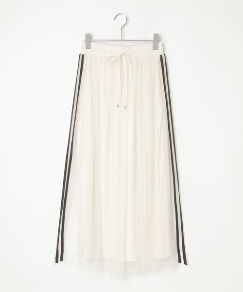 VENCEEXCHANGE（ヴァンスエクスチェンジ）の「サイドラインチュールスカート（スカート・レディース・チャコール/オフホワイト/ブラック・FREE）」の13枚目の写真