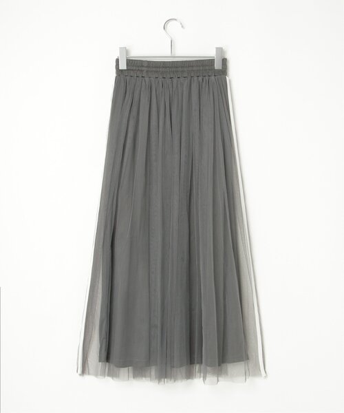 VENCEEXCHANGE（ヴァンスエクスチェンジ）の「サイドラインチュールスカート（スカート・レディース・チャコール/オフホワイト/ブラック・FREE）」の16枚目の写真