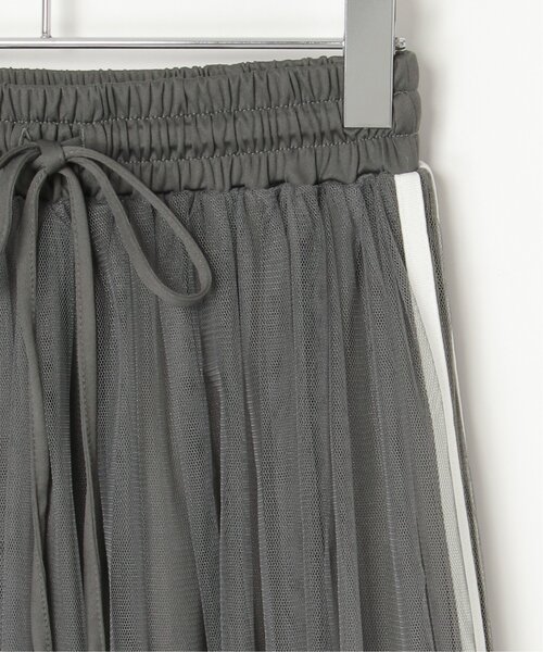 VENCEEXCHANGE（ヴァンスエクスチェンジ）の「サイドラインチュールスカート（スカート・レディース・チャコール/オフホワイト/ブラック・FREE）」の18枚目の写真