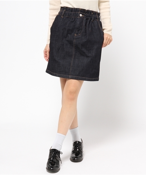 one after another NICE CLAUP(ワンアフターアナザーナイスクラップ)の「【ナイスクラップ】コール天ハイウエストタイトスカート(スカート・レディース・アイボリー/キャメル/インディゴブルー/カーキ・FREE)」の3枚目の写真