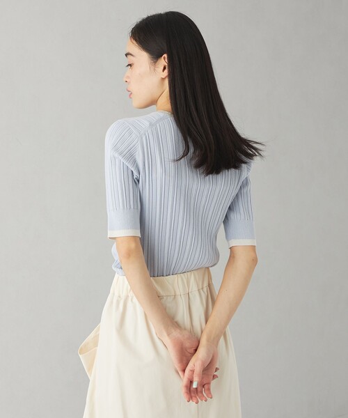 EMMEL REFINES（エメルリファインズ）の「＜EMMEL REFINES＞EM HWハイショクリブ ニット プルオーバー（ニット/セーター・レディース・ライトブルー/ライトピンク/ケリーグリーン・FREE）」の6枚目の写真