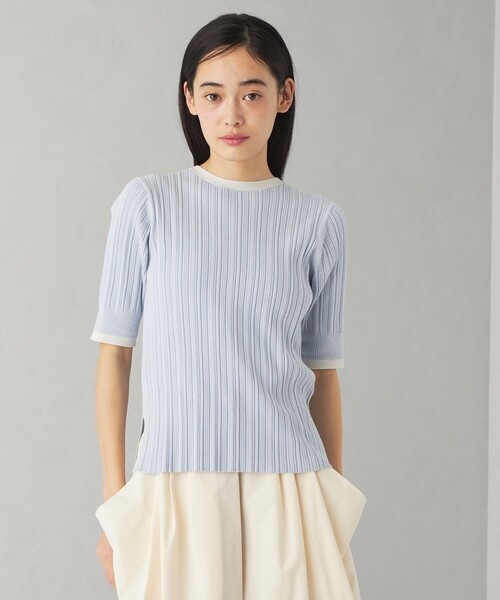 EMMEL REFINES（エメルリファインズ）の「＜EMMEL REFINES＞EM HWハイショクリブ ニット プルオーバー（ニット/セーター・レディース・ライトブルー/ライトピンク/ケリーグリーン・FREE）」の9枚目の写真