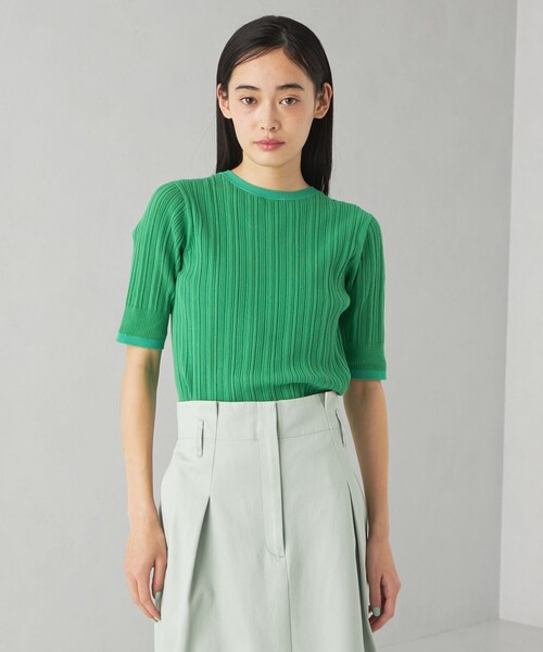 EMMEL REFINES（エメルリファインズ）の「＜EMMEL REFINES＞EM HWハイショクリブ ニット プルオーバー（ニット/セーター・レディース・ライトブルー/ライトピンク/ケリーグリーン・FREE）」の17枚目の写真