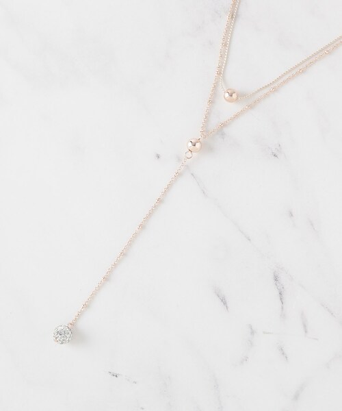 SHOO・LA・RUE（シューラルー）の「2連ポイントパヴェY字ネックレス（ネックレス・レディース・シルバー/ゴールド/ピンクゴールド・00）」の3枚目の写真