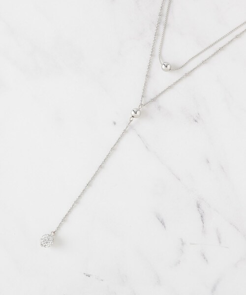 SHOO・LA・RUE（シューラルー）の「2連ポイントパヴェY字ネックレス（ネックレス・レディース・シルバー/ゴールド/ピンクゴールド・00）」の2枚目の写真