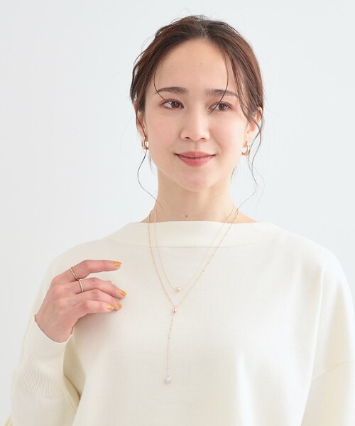 SHOO・LA・RUE（シューラルー）の「2連ポイントパヴェY字ネックレス（ネックレス・レディース・シルバー/ゴールド/ピンクゴールド・00）」の4枚目の写真