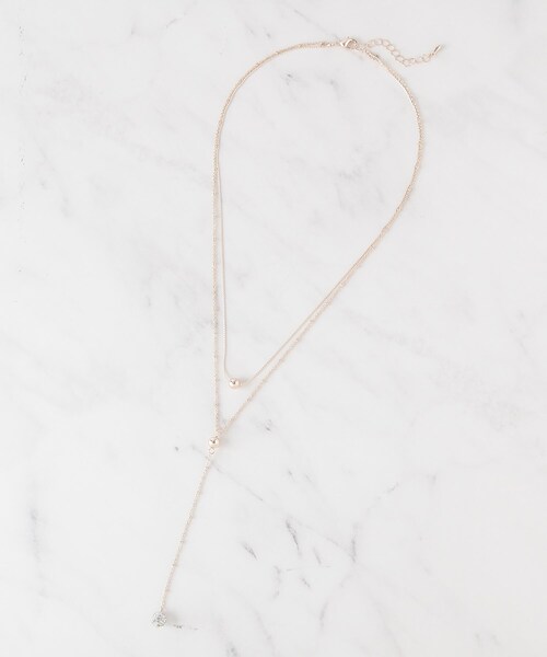 SHOO・LA・RUE（シューラルー）の「2連ポイントパヴェY字ネックレス（ネックレス・レディース・シルバー/ゴールド/ピンクゴールド・00）」の6枚目の写真