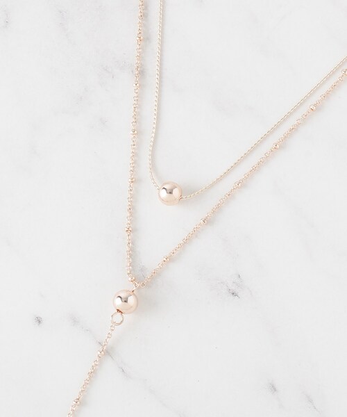 SHOO・LA・RUE（シューラルー）の「2連ポイントパヴェY字ネックレス（ネックレス・レディース・シルバー/ゴールド/ピンクゴールド・00）」の7枚目の写真