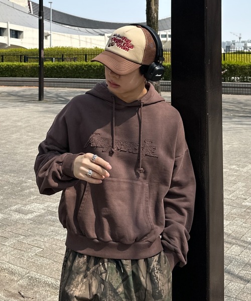 ADAMASTE(アダマスト)の「pigment logo hoodie - ピグメントロゴフーディ(パーカー・メンズ・ブラウン/レッド/ブラック/ブルー・MEDIUM/LARGE)」の16枚目の写真