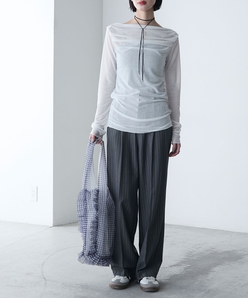 シアードレープリブトップス SHEER & DRAPE RIB TOPS | OCCASION STYLE | STORE | THINGS