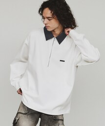 tk.TAKEO KIKUCHI | ルーズハーフジップポロスウェット(Tシャツ/カットソー)