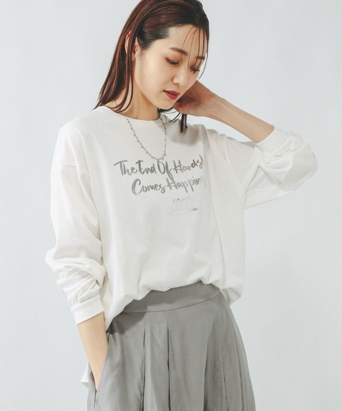 セール】ヘビロッTEEワイドプリント長袖/147641（Tシャツ/カットソー