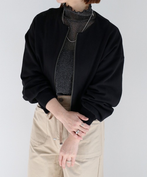 cepo（セポ）の「ミニ裏毛ダブルジップスウェットカーディガン（スウェット・レディース・イエロー/ブラック/オフホワイト・M）」の2枚目の写真