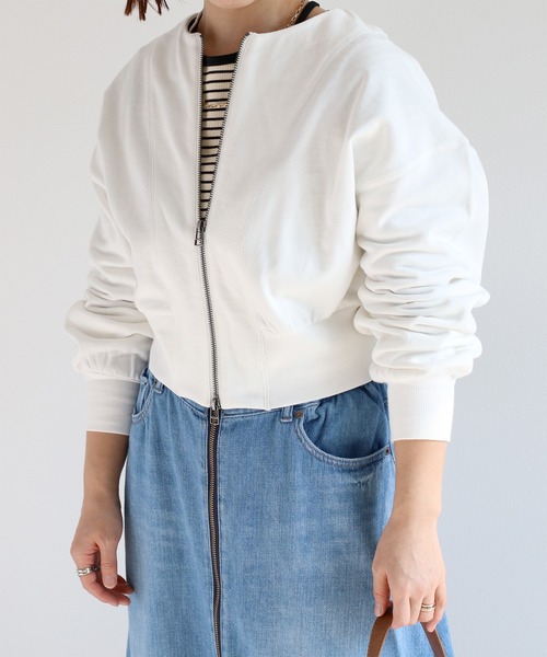 cepo（セポ）の「ミニ裏毛ダブルジップスウェットカーディガン（スウェット・レディース・イエロー/ブラック/オフホワイト・M）」の18枚目の写真